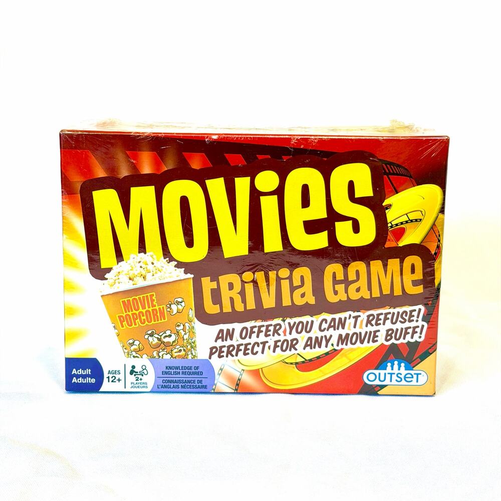 Outset Media Movies Trivia Game New Sealed Travel Card Game 220 Cards 2+ Players